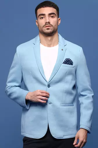 Showoff men's cream slim fit single-breasted blazer