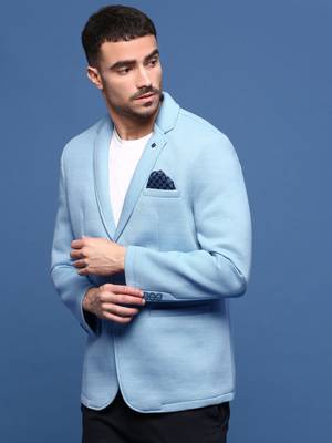 Showoff men's cream slim fit single-breasted blazer 3