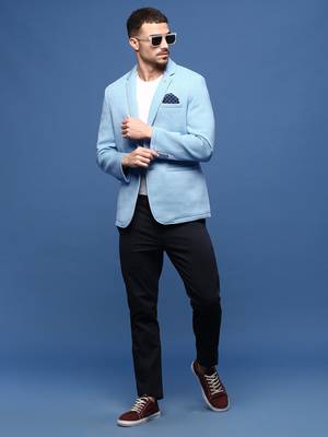 Showoff men's cream slim fit single-breasted blazer 5