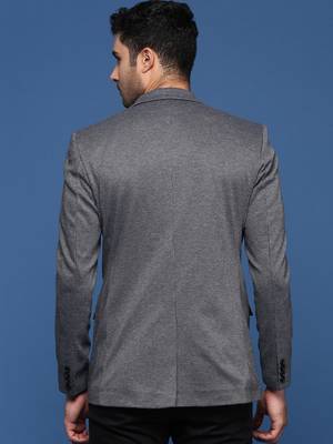 men's grey slim fit single breasted blazer 4