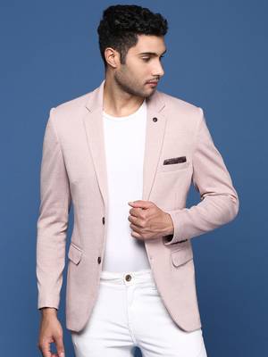 men's peach slim fit single breasted blazer 2