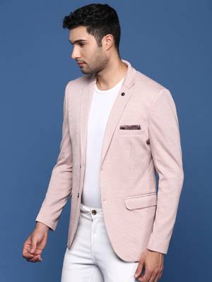 men's peach slim fit single breasted blazer 3