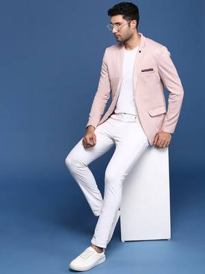 men's peach slim fit single breasted blazer 5