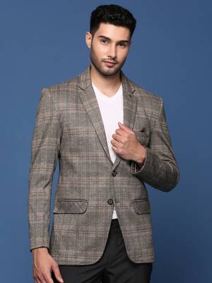 men's grey slim fit single breasted blazer 2
