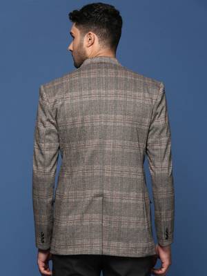 men's grey slim fit single breasted blazer 4