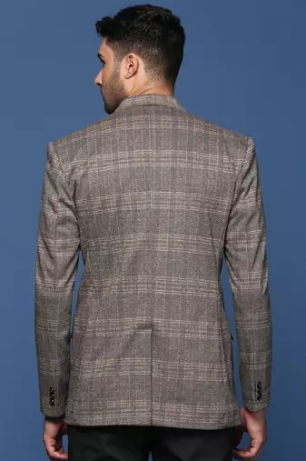 men's grey slim fit single breasted blazer