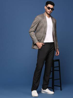 men's grey slim fit single breasted blazer 5