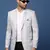 men's grey slim fit single breasted blazer