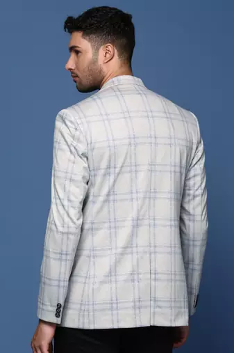 men's grey slim fit single breasted blazer