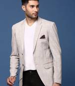 men's grey slim fit single breasted blazer