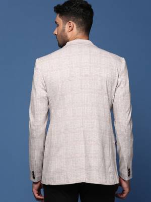 men's grey slim fit single breasted blazer 4