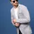 men's grey slim fit single-breasted blazer