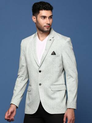 men's green slim fit single breasted blazer 3