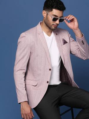 men's pink slim fit single breasted blazer 2