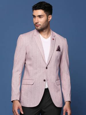 men's pink slim fit single breasted blazer 3