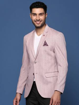 men's pink slim fit single breasted blazer 4