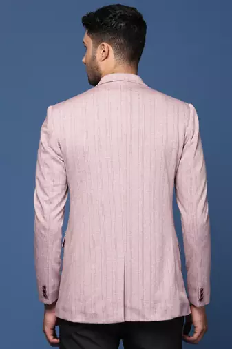 men's pink slim fit single breasted blazer