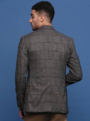 men's grey slim fit single-breasted blazer 5