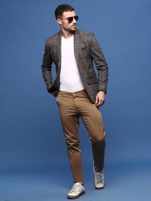 men's grey slim fit single-breasted blazer 6