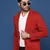 Showoff men's red slim fit single breasted blazer