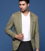 men's green slim fit single breasted blazer