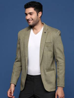 men's green slim fit single breasted blazer 3