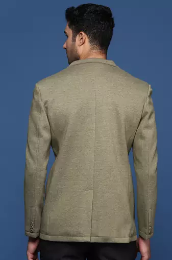 men's green slim fit single breasted blazer