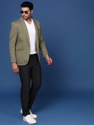 men's green slim fit single breasted blazer 5
