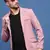 men's peach slim fit single-breasted blazer