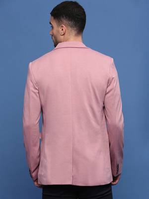 men's peach slim fit single-breasted blazer 4