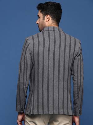 men's charcoal slim fit single breasted blazer 4