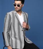 men's grey slim fit single breasted blazer