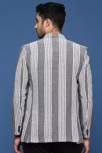 men's grey slim fit single breasted blazer