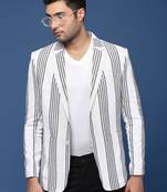 men's white slim fit single breasted blazer