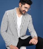 men's white slim fit single breasted blazer