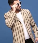 men's beige slim fit single-breasted blazer