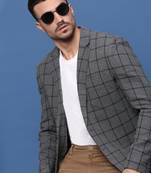 men's grey slim fit single-breasted blazer