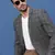 men's grey slim fit single-breasted blazer