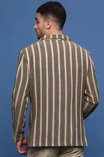 men's beige slim fit single-breasted blazer