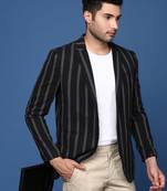 men's black slim fit single breasted blazer