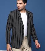 men's charcoal slim fit single breasted blazer