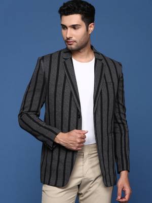 men's charcoal slim fit single breasted blazer 2