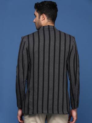 men's charcoal slim fit single breasted blazer 4