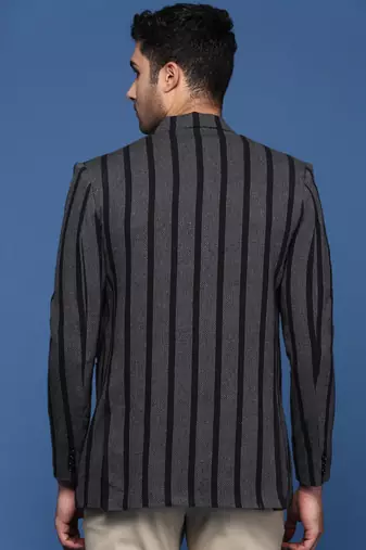 men's charcoal slim fit single breasted blazer