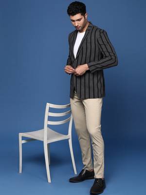 men's charcoal slim fit single breasted blazer 5