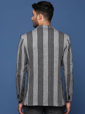 men's grey slim fit single breasted blazer 5