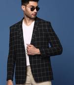 men's black slim fit single breasted blazer