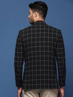 men's black slim fit single breasted blazer 4