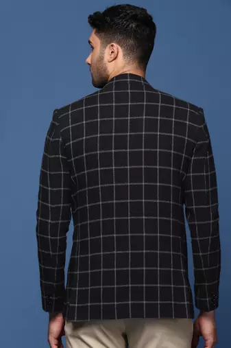 men's black slim fit single breasted blazer
