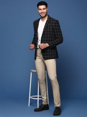 men's black slim fit single breasted blazer 5
